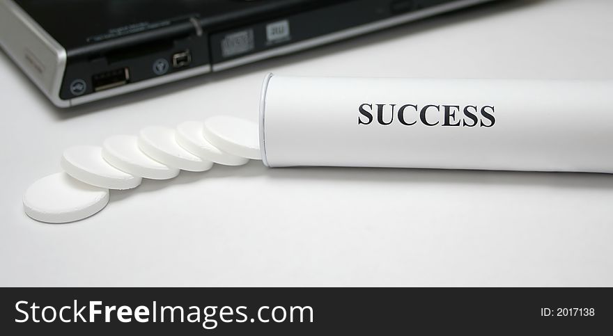 Success tablets on the desk