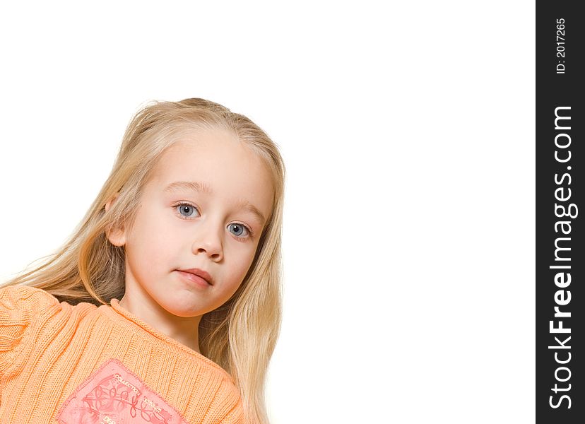 Picture of a Sad little blond girl