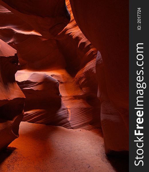 The upper Antelope Slot Canyon near Page in Arizona USA