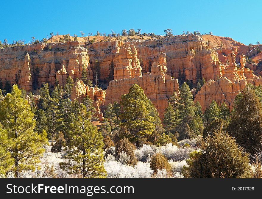 Sandstone formations in Red Canyon near Bryce Canyon