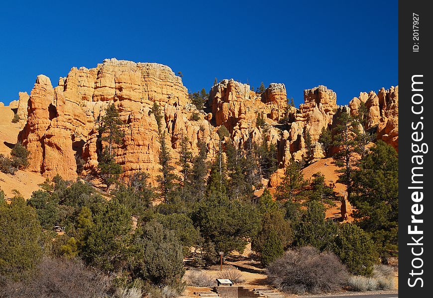 Sandstone formations in Red Canyon near Bryce Canyon