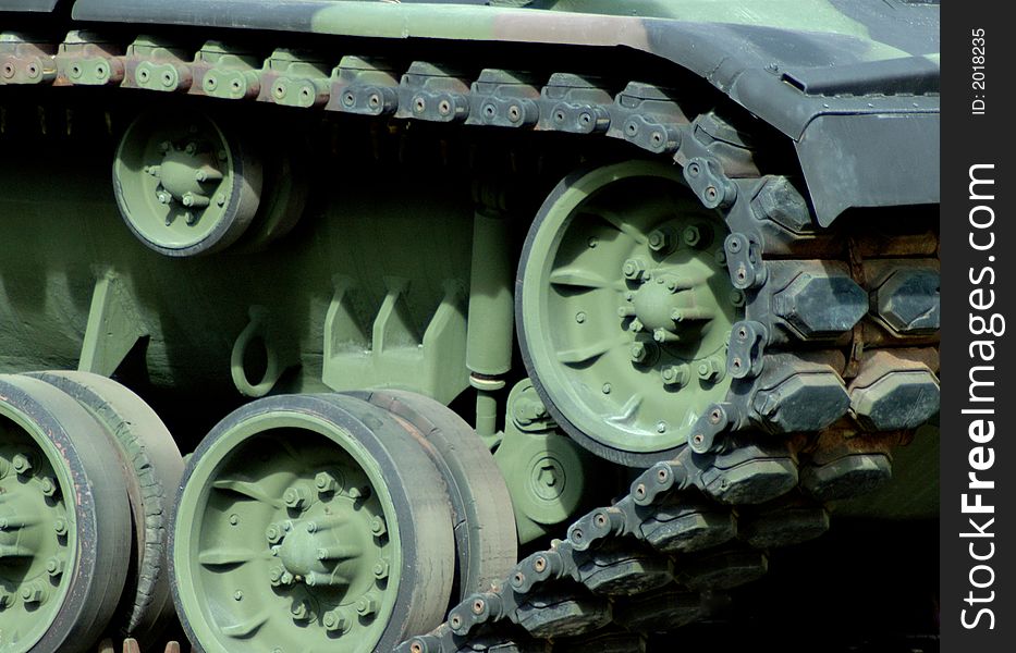 A Tank Track close-up. A Tank Track close-up