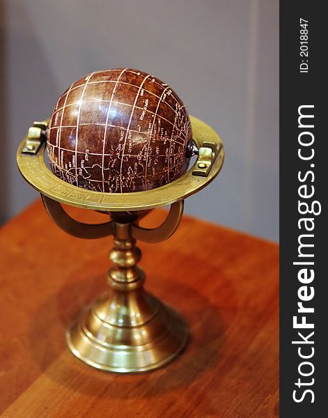 Old fashioned globe in shades of brown