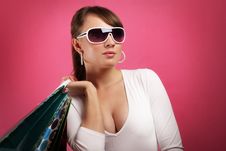 Stylish Girl With Shopping Bags Stock Photos Stylish Girl With Shopping Bags Stock Photos
