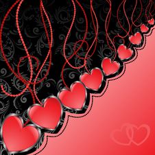 Black And Red Background With Hearts Royalty Free Stock Images