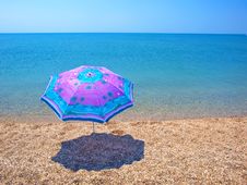 Beach Umbrella, Sea And Sky Royalty Free Stock Photography Beach Umbrella, Sea And Sky Royalty Free Stock Photography