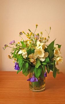 Wild Flowers Bouquet In A Glass Stock Image Wild Flowers Bouquet In A Glass Stock Image