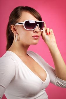 Young Woman Wearing Sunglasses Stock Image Young Woman Wearing Sunglasses Stock Image