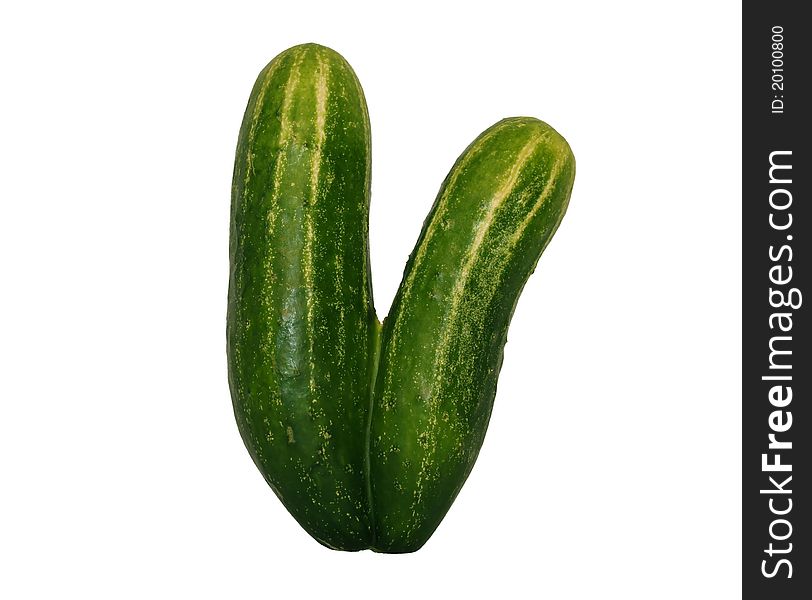 Twin cucumber isolated on white