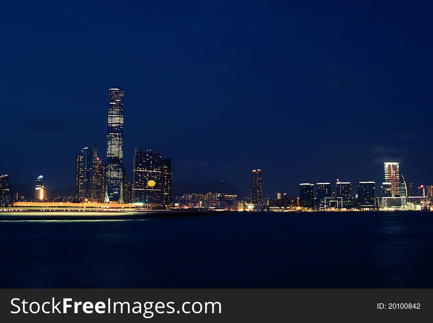 Hong Kong western Kowloon night view