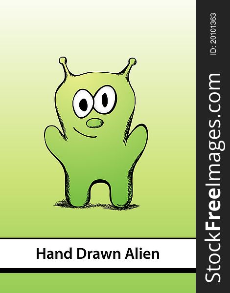 A cute cartoon alien ( illustration)