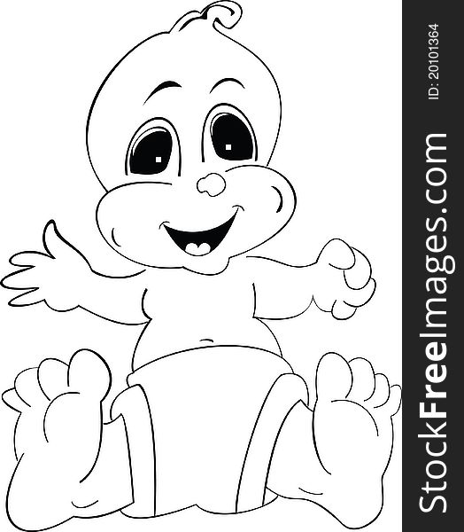 This illustration of an adorable baby can be used to advertise products for infants or young children. This illustration of an adorable baby can be used to advertise products for infants or young children.