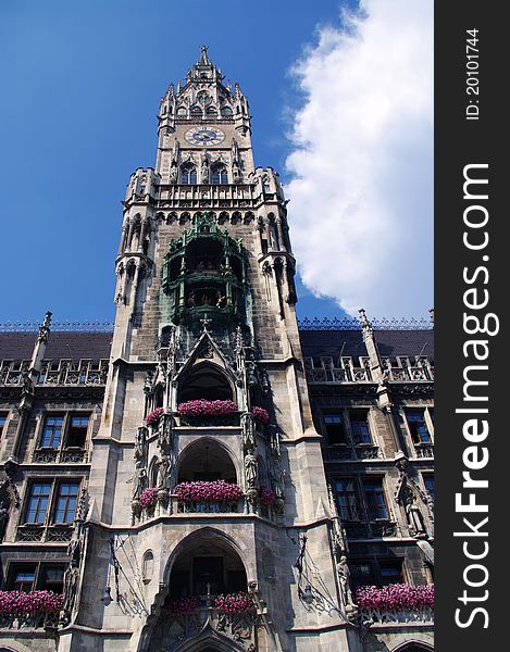 New City Hall on the Marienplatz. New City Hall on the Marienplatz