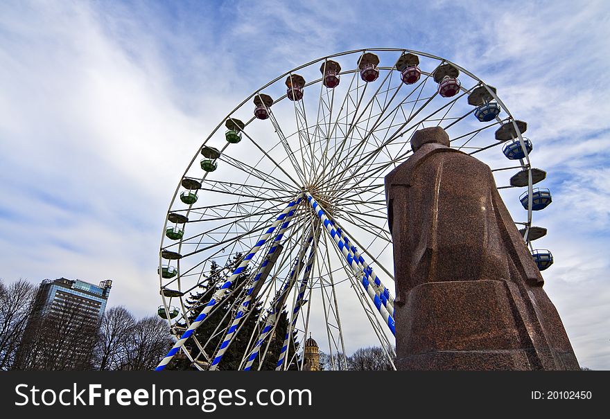 Ferris wheel in Riga city centre. Ferris wheel in Riga city centre.