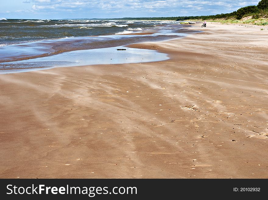 Baltic sea in windy day.