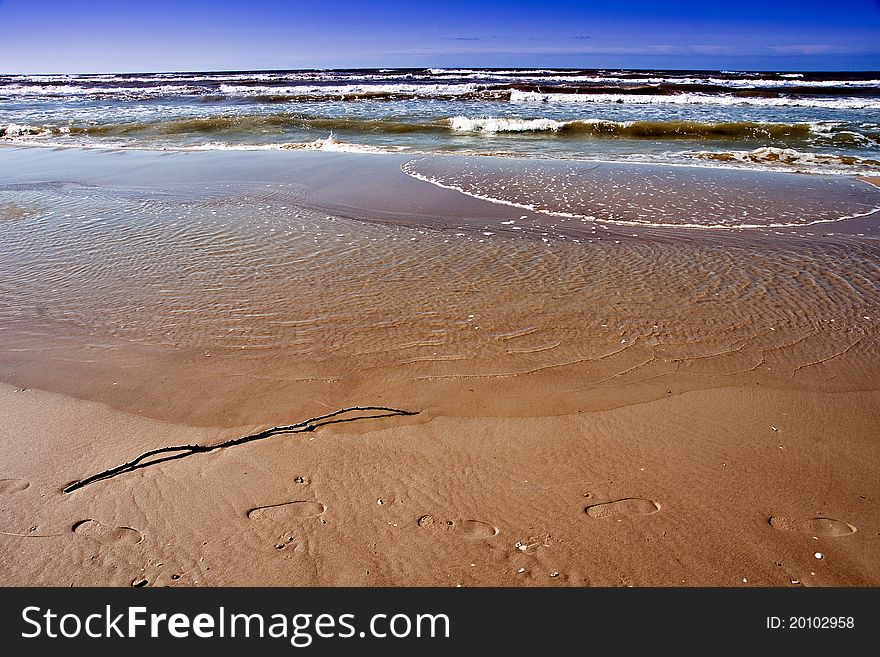 Baltic Sea In Windy Day.