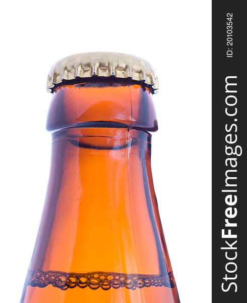 Beer bottle on the white background