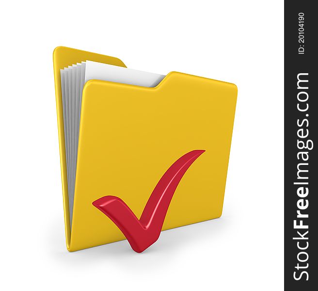 Yellow folder with red check mark