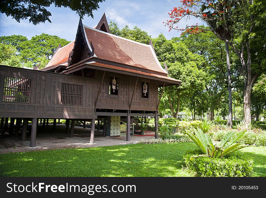 Old Thai house in the garden