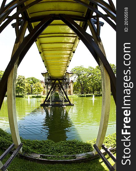 Wooden bridge in the palace. Wooden bridge in the palace