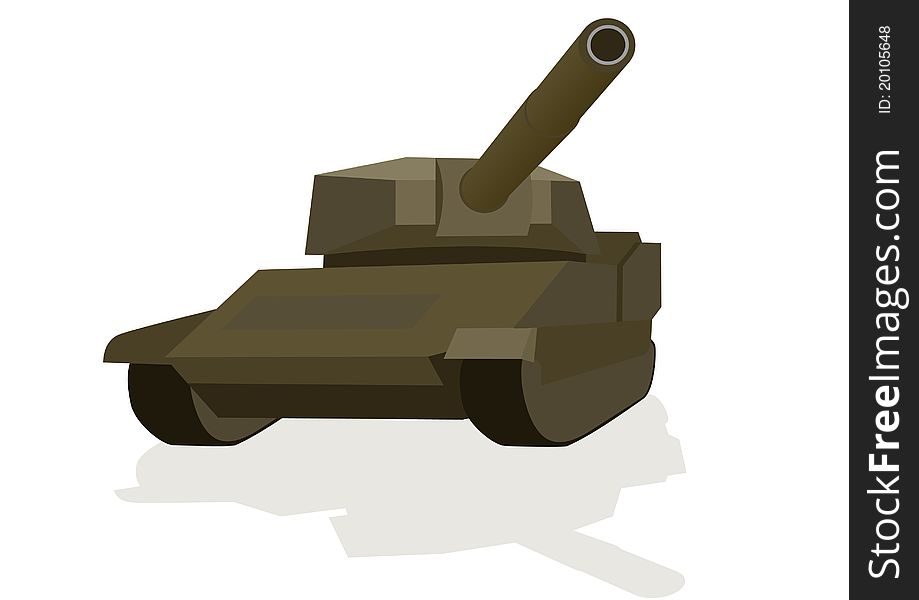 Military equipment. The modern tank on a white background.