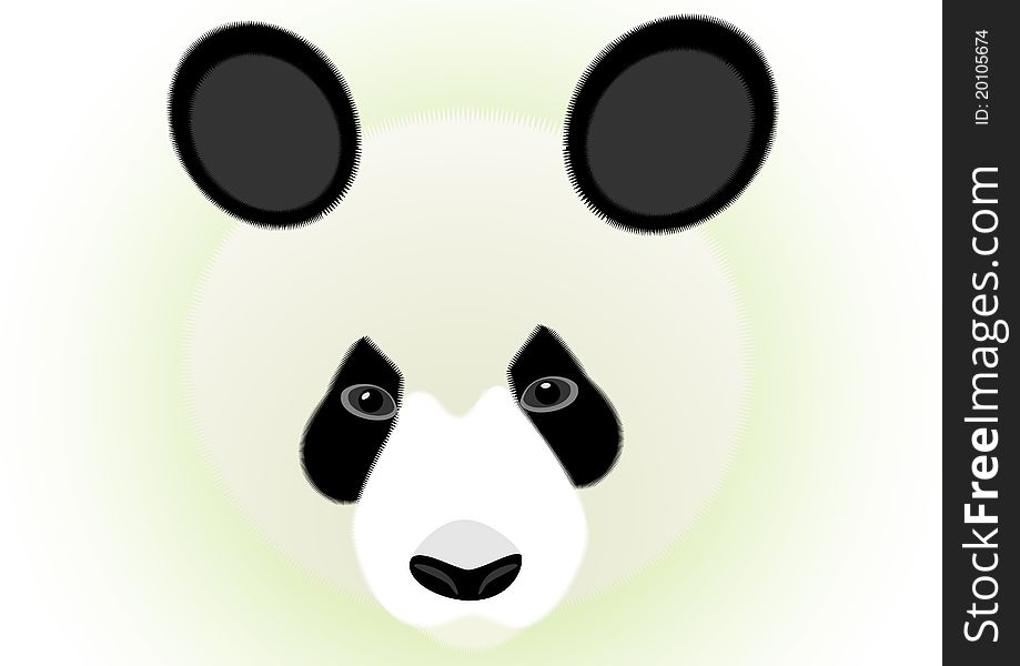 Illustration depicting a panda on a white background