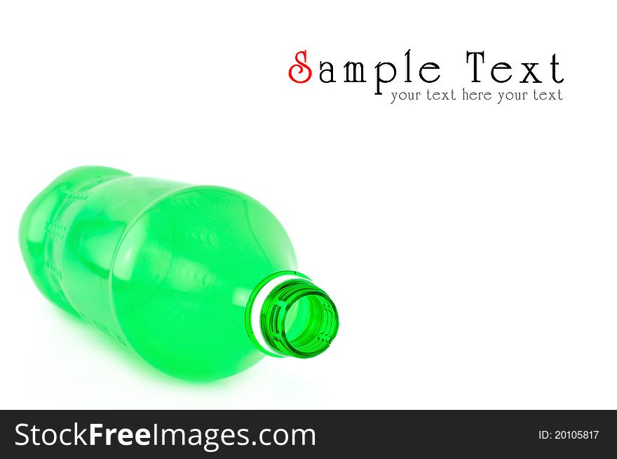 Green Water Bottle with white background