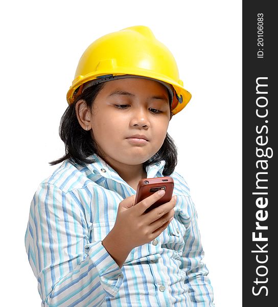 Engineer Girl on phone 01