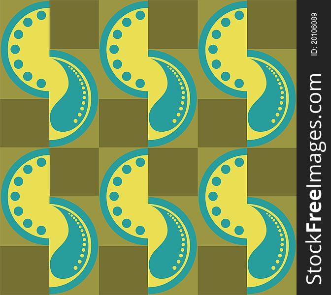 Seamless Pattern Of Yellow Semi-circles