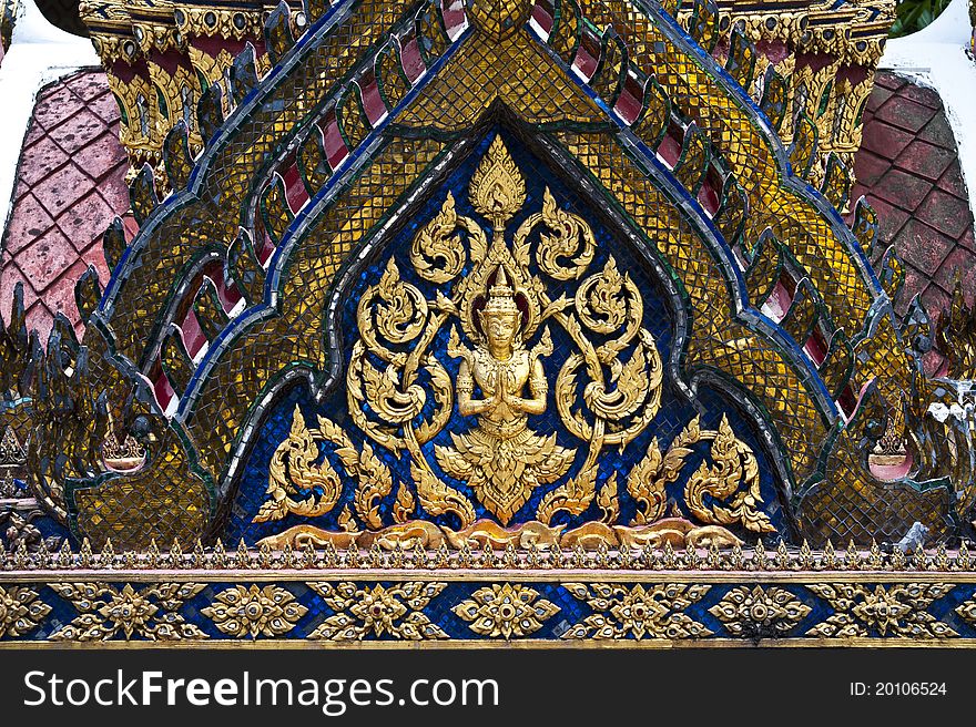 Thai style decoration of front gate in the palace. Thai style decoration of front gate in the palace