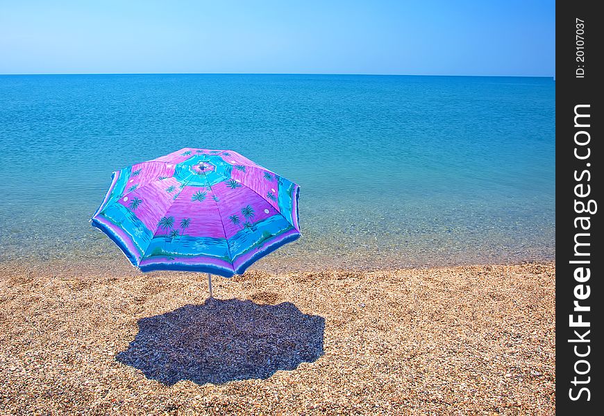 Beach Umbrella, Sea And Sky