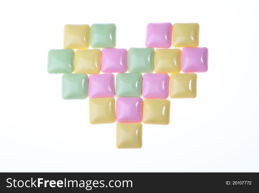 Chewing gum on white background