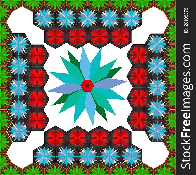Seamless Flower Hexagon Pattern
