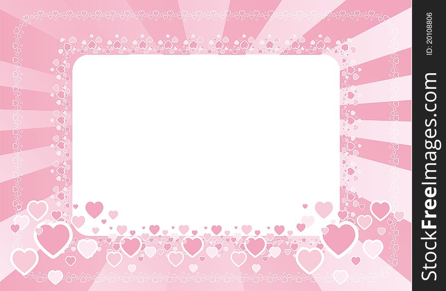 The pink frame heart for greeting cards. The pink frame heart for greeting cards