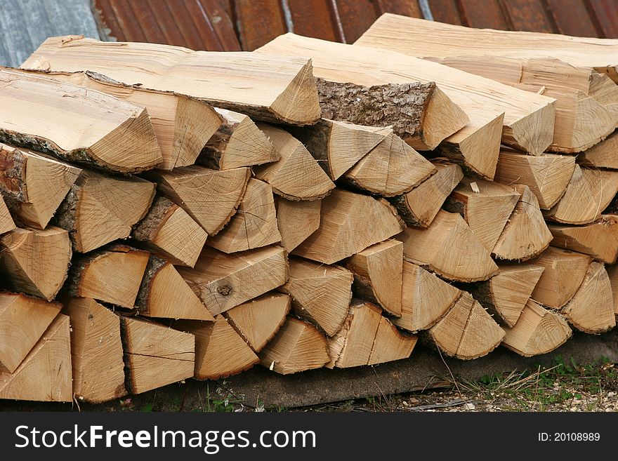 Stack of firewood for fireplace