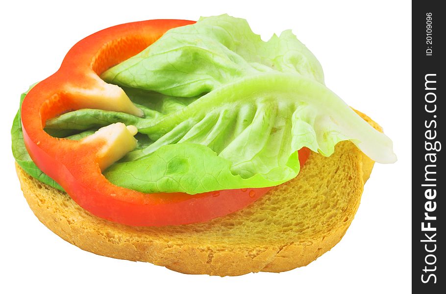 Delicious toast with sliced and salad lief. Delicious toast with sliced and salad lief