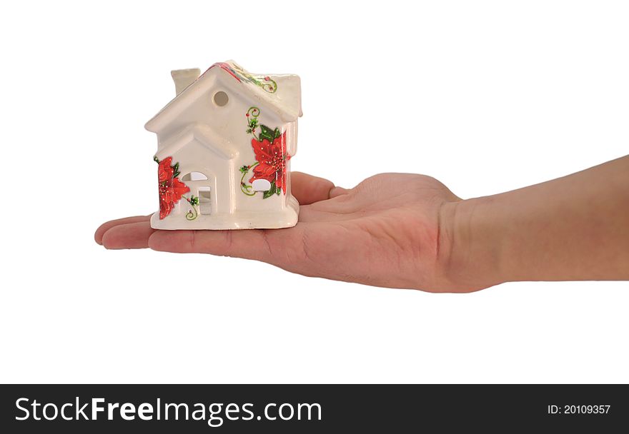 House in the young man hand. House in the young man hand
