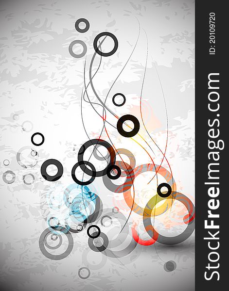 Abstract Grungy Circles. Vector Background