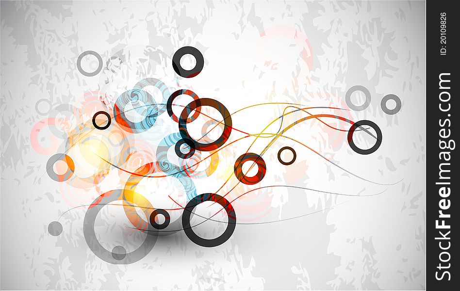 Abstract Grungy Circles. Vector Background