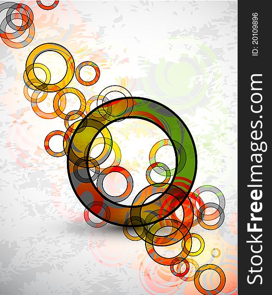 Abstract Grungy Circles. Vector Background