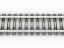 Chrome Rails And Concrete Sleepers №1 Stock Photography Chrome Rails And Concrete Sleepers №1 Stock Photography