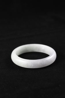 White Type-A Jade / Jadeite Bracelet Stock Images