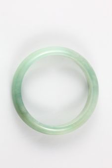 Green Type-A Jade / Jadeite Bracelet Stock Photography