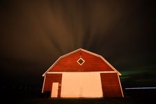 Rural Barn Night Photograhy Royalty Free Stock Image