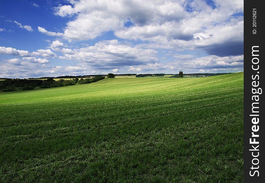 Beautiful summer landscape with clouds