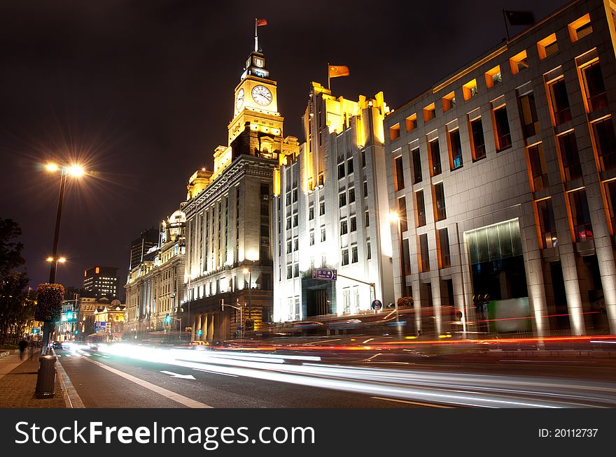 Center of Shanghai, night scene at the bund the city which attract people around the world to visit here. Center of Shanghai, night scene at the bund the city which attract people around the world to visit here.