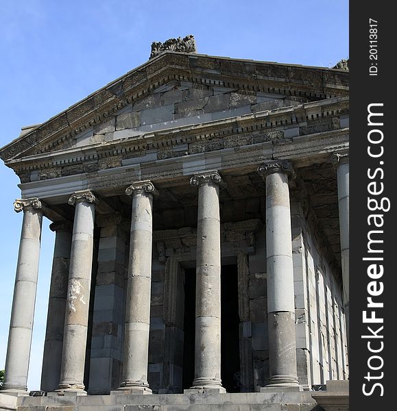 A view of Garni Temple in Armenia. It's an ancient construction. A view of Garni Temple in Armenia. It's an ancient construction.