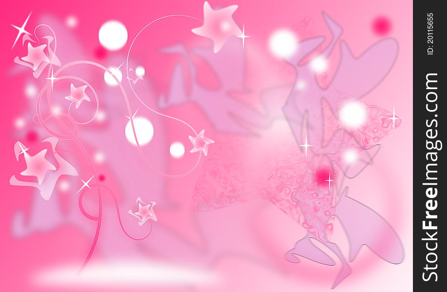 Pink fantasy Star Tree with blur background. Pink fantasy Star Tree with blur background