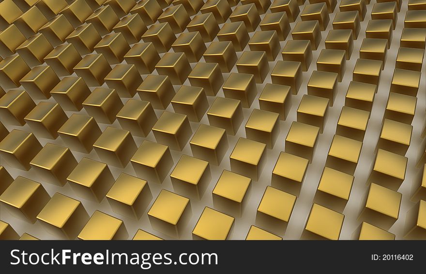 Array Of Golden Cubes