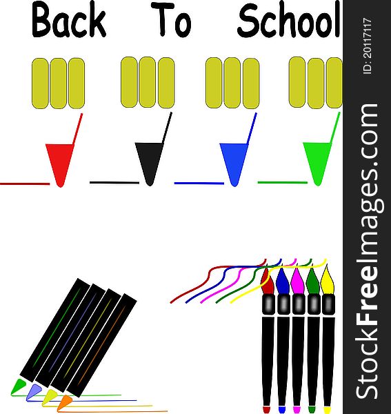 Poster on white depicting back to school concept. Poster on white depicting back to school concept